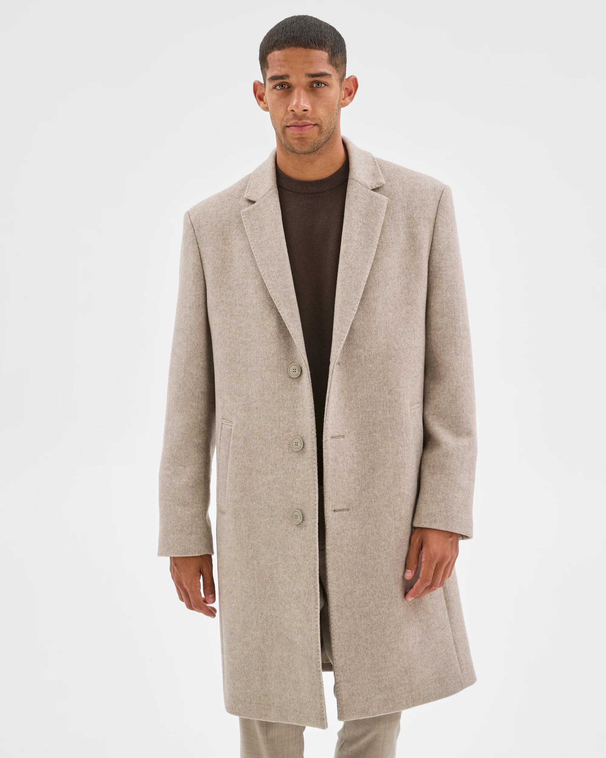 1 Preview Long Sleeve Long Coat OATMEAL, 1 of 8