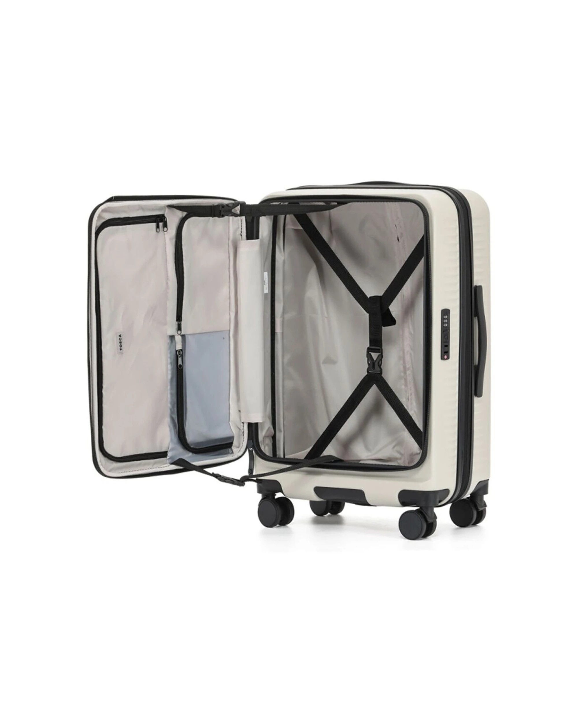 2 Tosca Zen Medium Suitcase Travel Luggage With Wheels & Combination Lock - Beige, 2 of 3