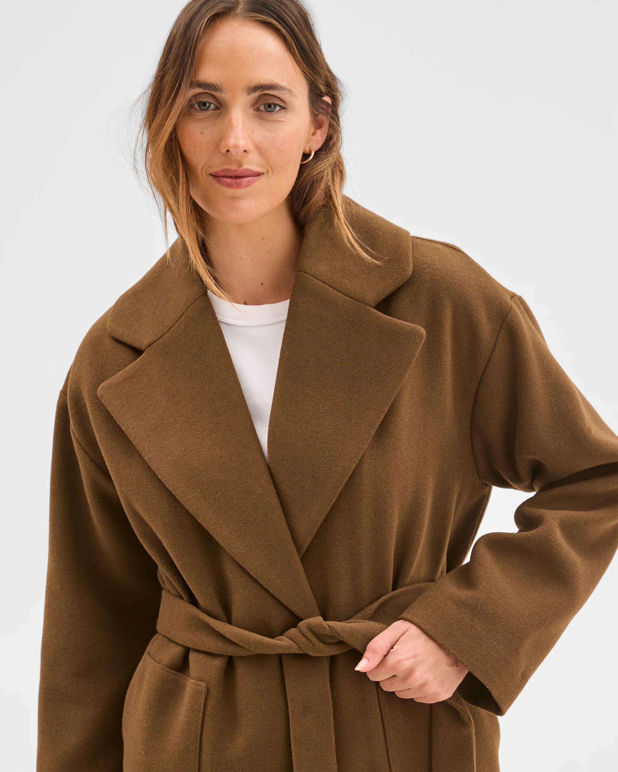 5 Target Woman Soft Wrap Coat FALL LEAF, 5 of 7