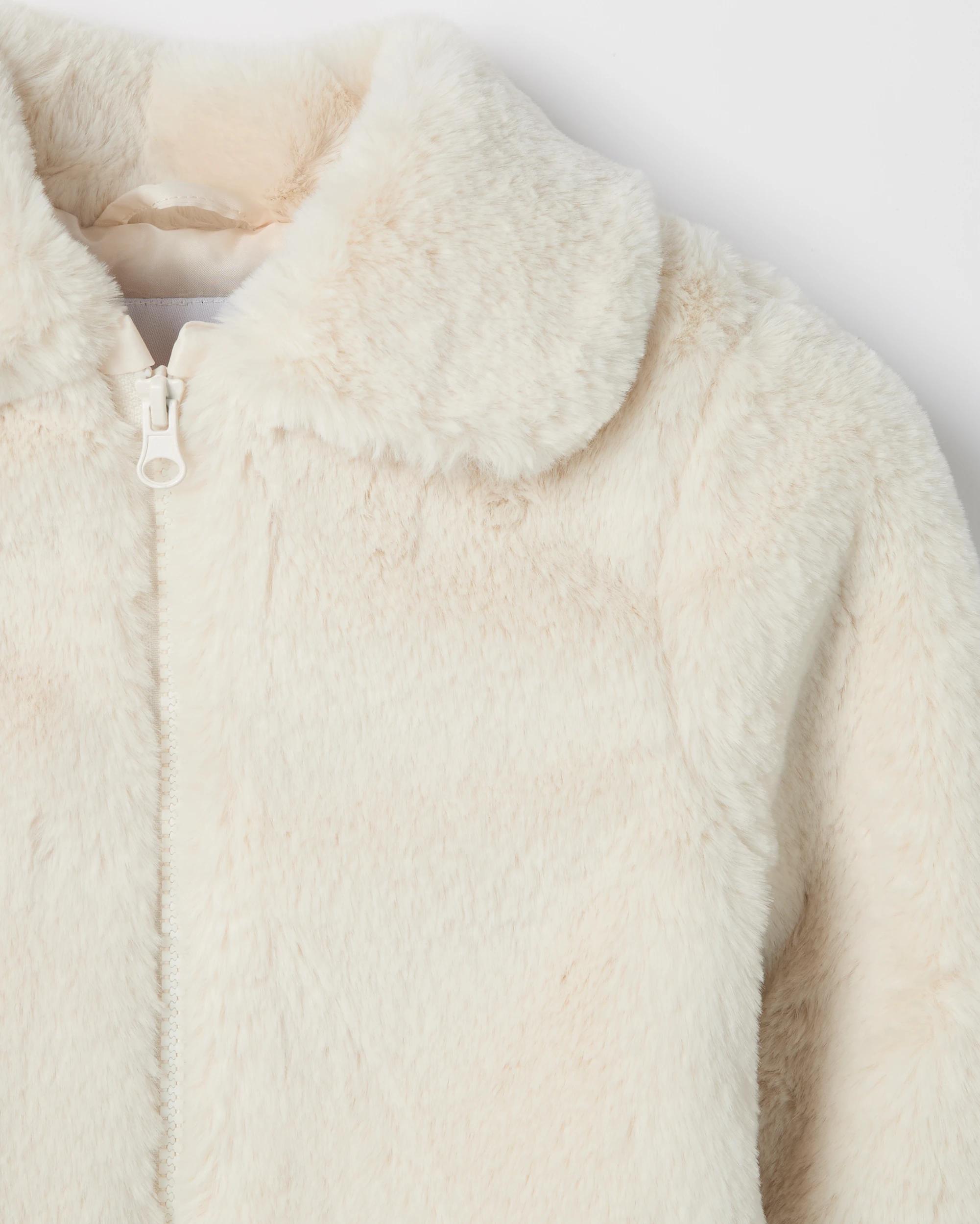 6 Target Kids Faux Fur Swing Jacket CREAM, 6 of 6