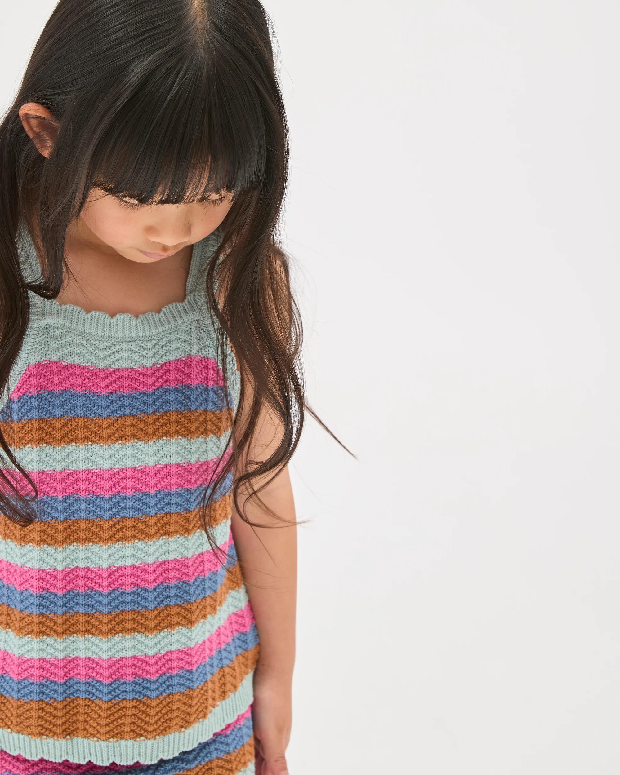3 Target Kids Australian Cotton Crochet Tank Top and Shorts Set MULTI STRIPE, 3 of 7