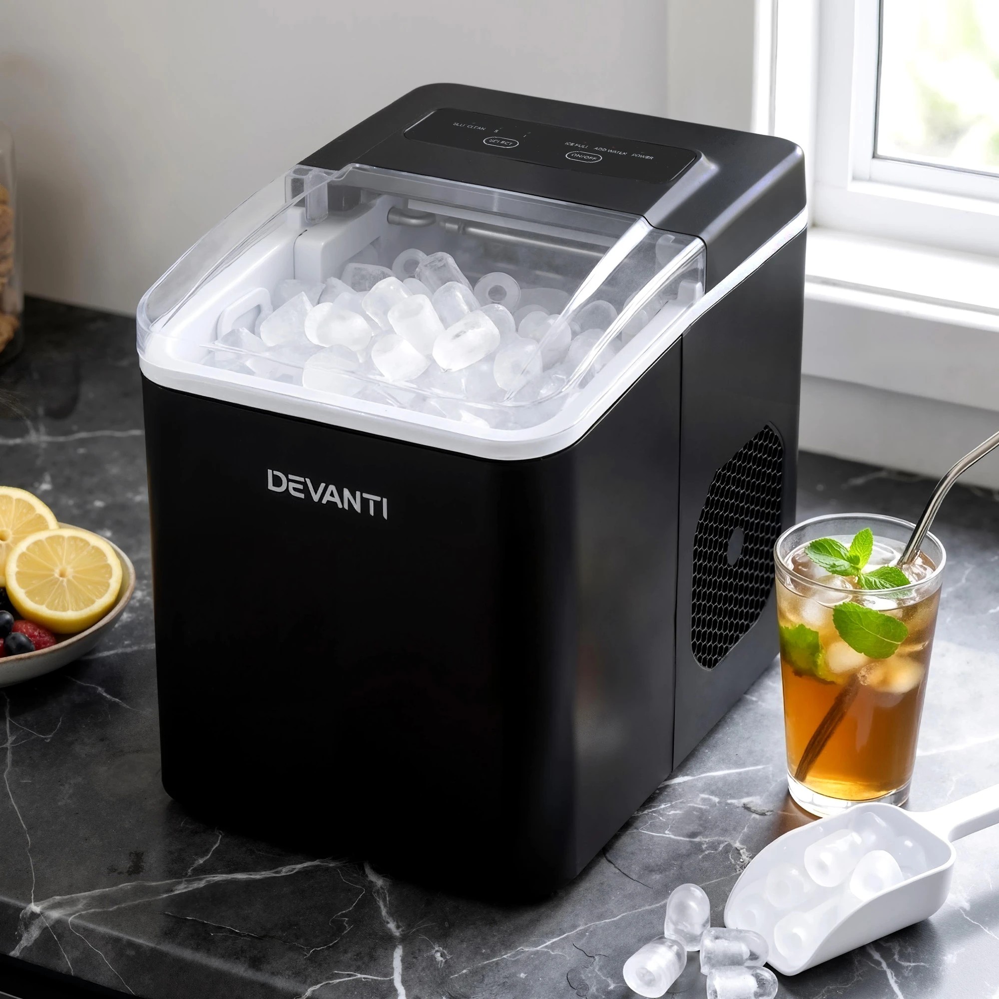2 Devanti Ice Maker Machine Portable  Countertop w/Self Cleaning - Black, 2 of 10