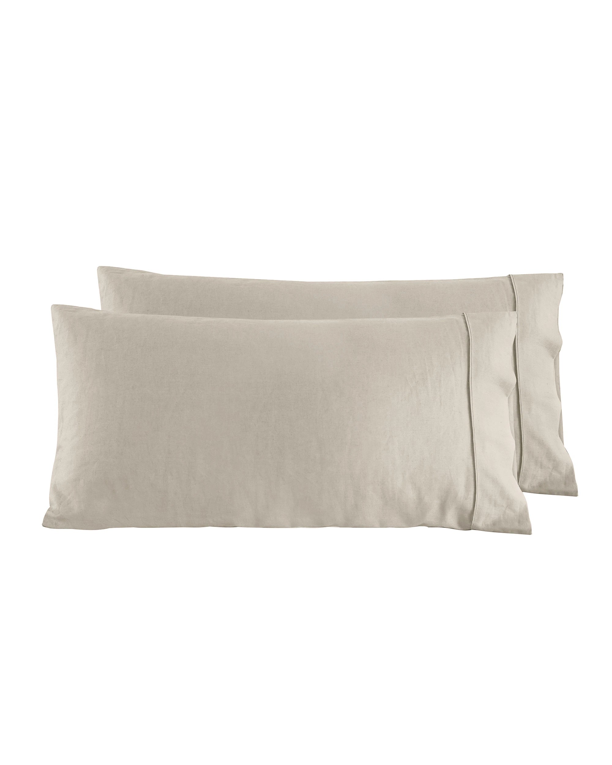4 Dreamaker Linen Cotton King Pillowcase Twin Pack - Oatmeal, 4 of 5