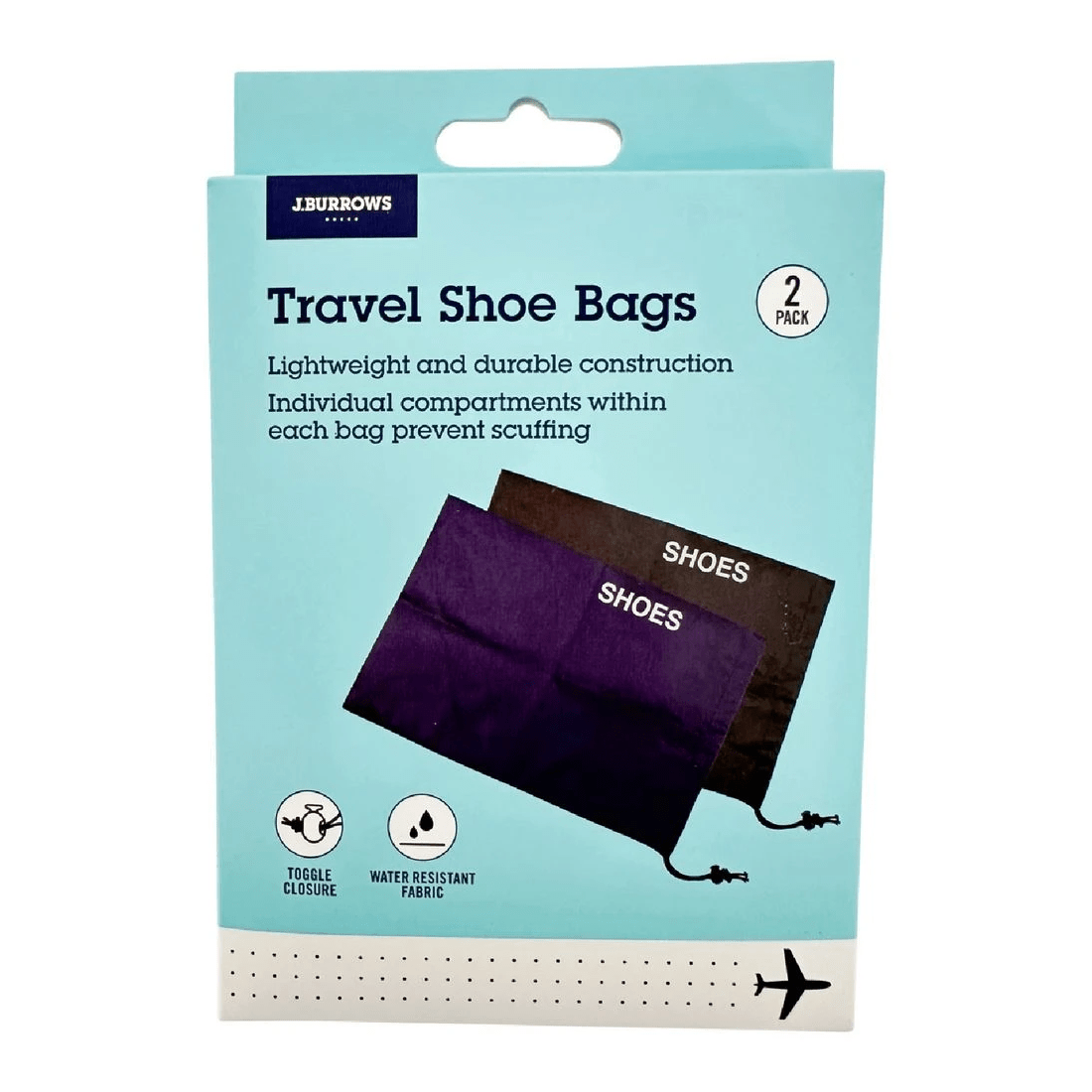 1 J.Burrows Travel Shoe Bags 2 Pack, 1 of 5