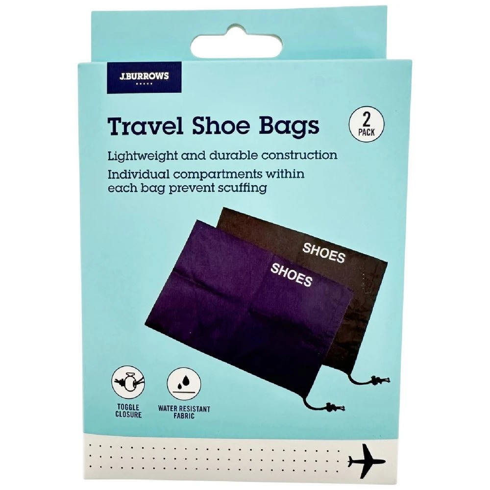 1 J.Burrows Travel Shoe Bags 2 Pack, 1 of 5