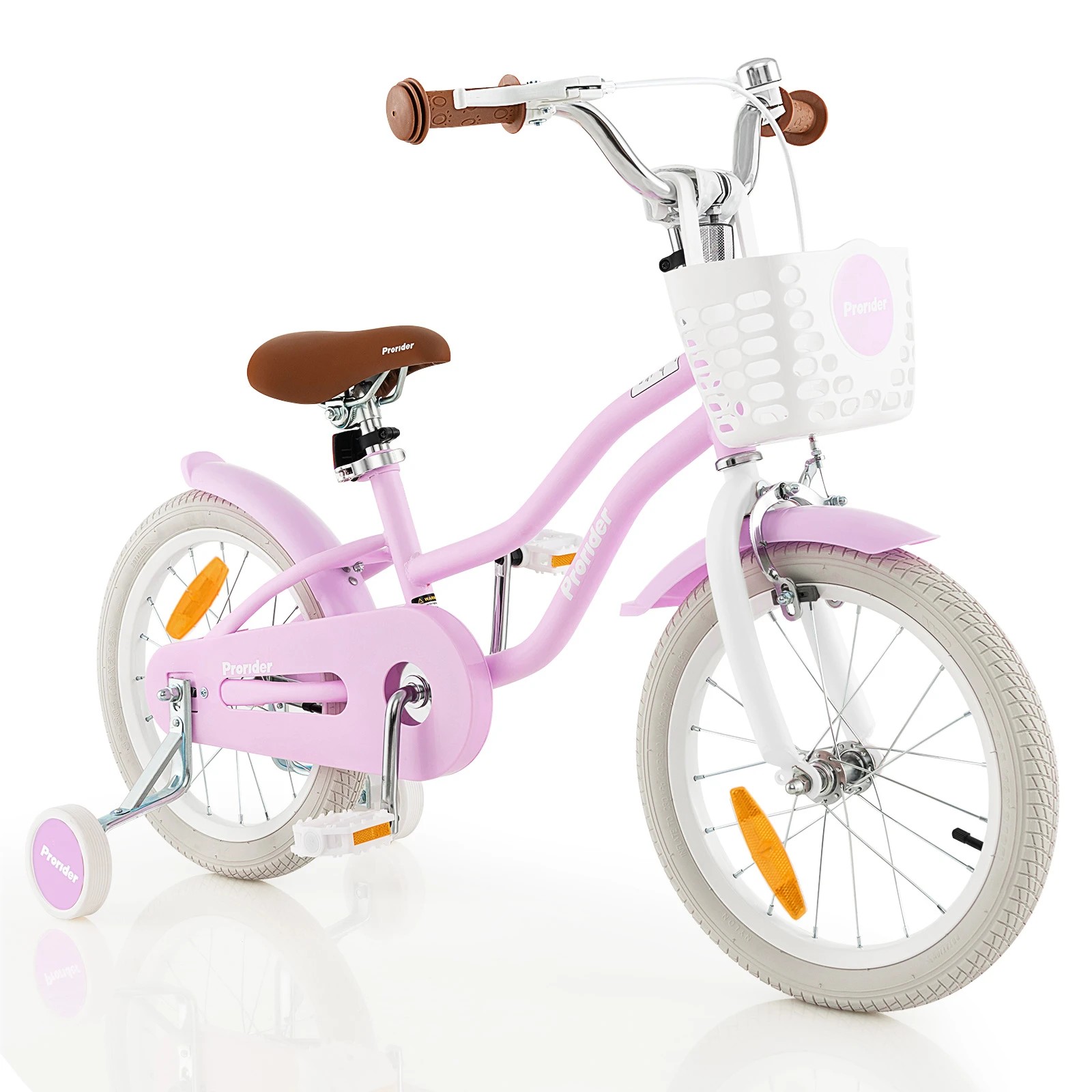 1 Costway 40cm Kids Bike Ride On Bicycle w/Detachable Training Wheels & Adjustable Saddle Balance Bike - Purple, 1 of 1