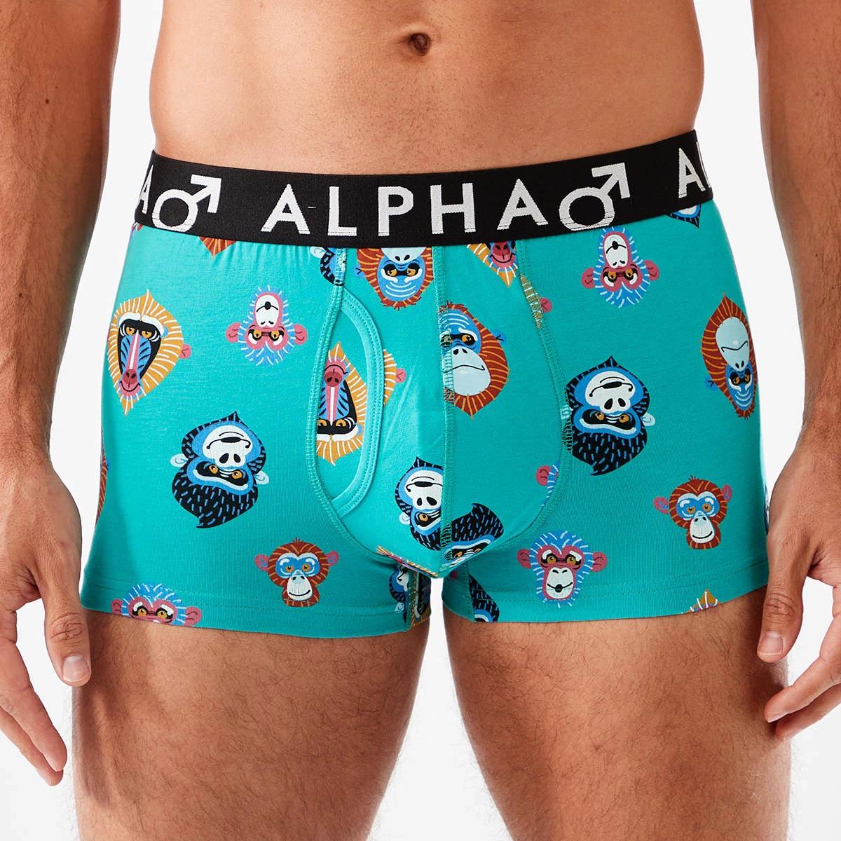 2 3 Pack Fly Front Print Trunks Ape Faces, 2 of 8
