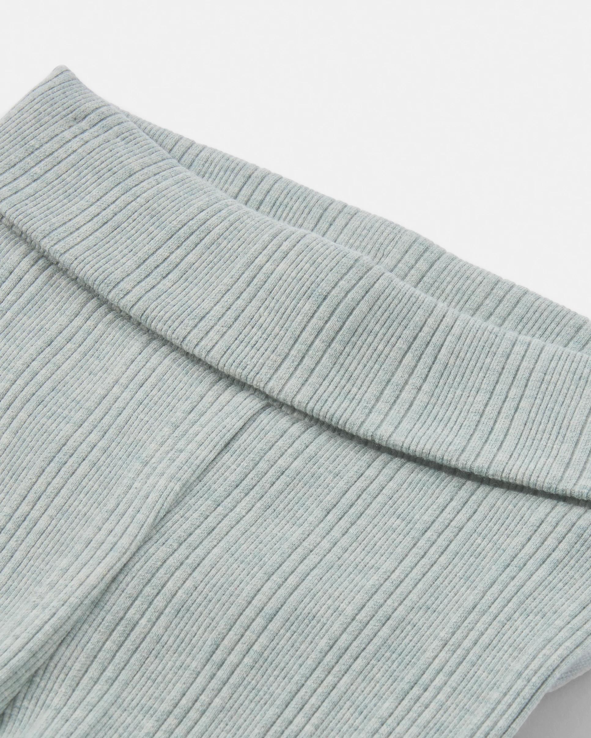 6 2 Piece Short Sleeve Newborn Ribbed Set AQUA GREY MARLE, 6 of 6