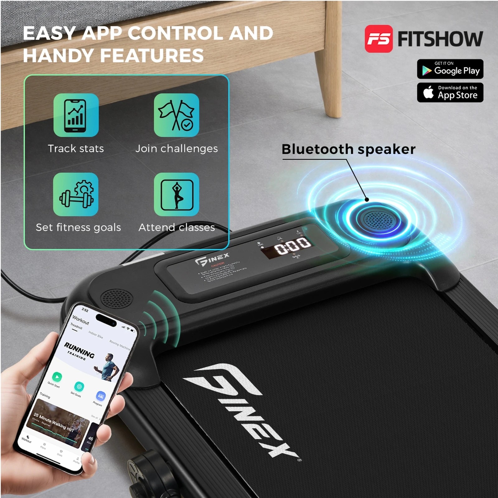 7 Finex Electric Walking Pad Foldable Under-Desk Treadmill - Black, 7 of 10