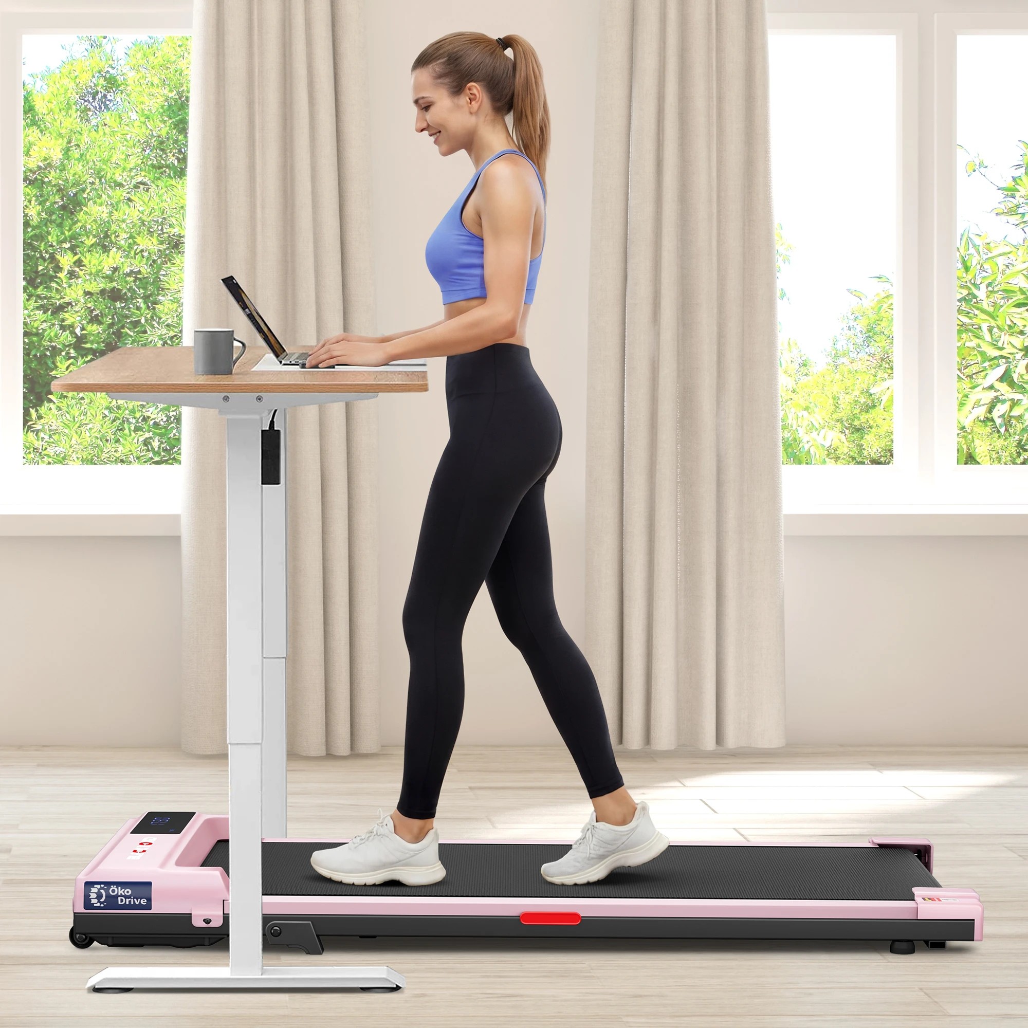 6 Black Lord Walking Pad Treadmill Electric Incline Under Desk - Pink, 6 of 9