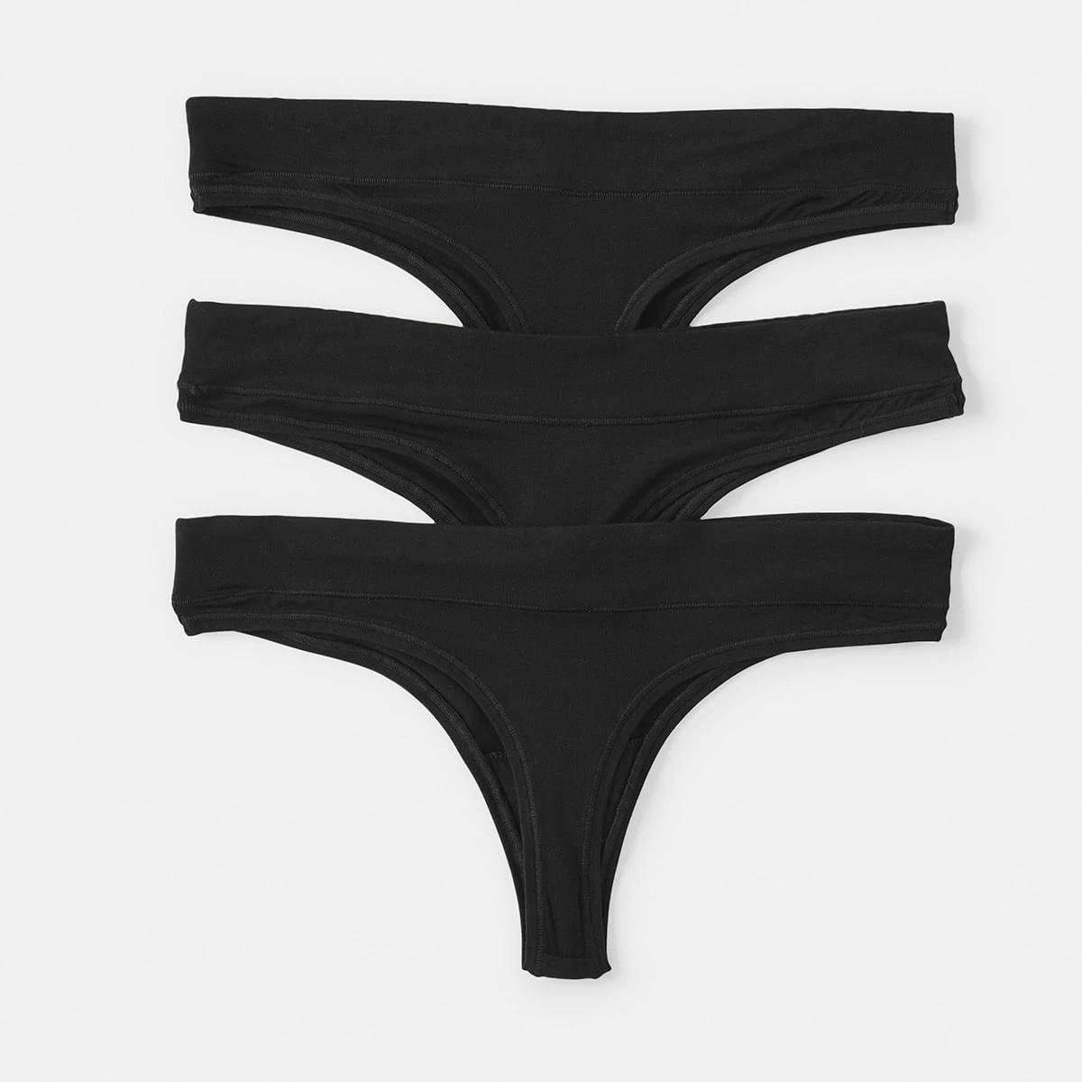 2 3 Pack Bamboo Blend G-String Briefs BLACK, 2 of 7