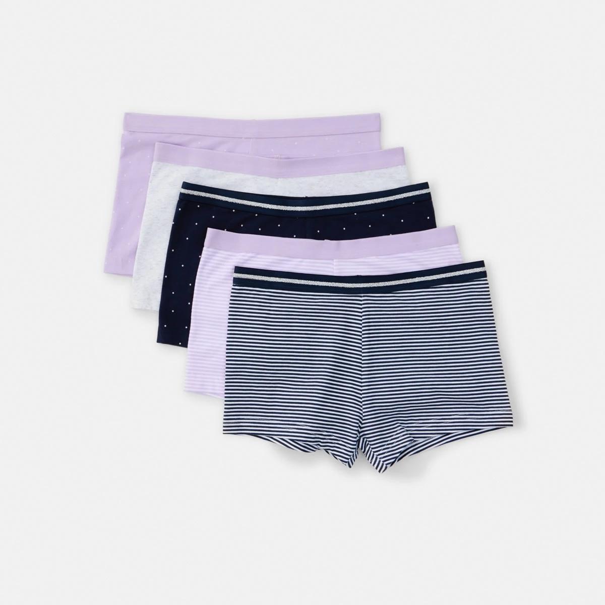 1 5 Pack Print Shorties PURPLES, 1 of 8