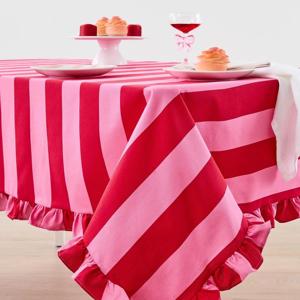 Pink/Red Stripe Extra Large Tablecloth