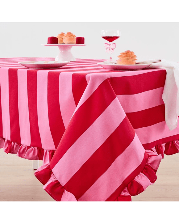 Pink/Red Stripe Extra Large Tablecloth Kmart