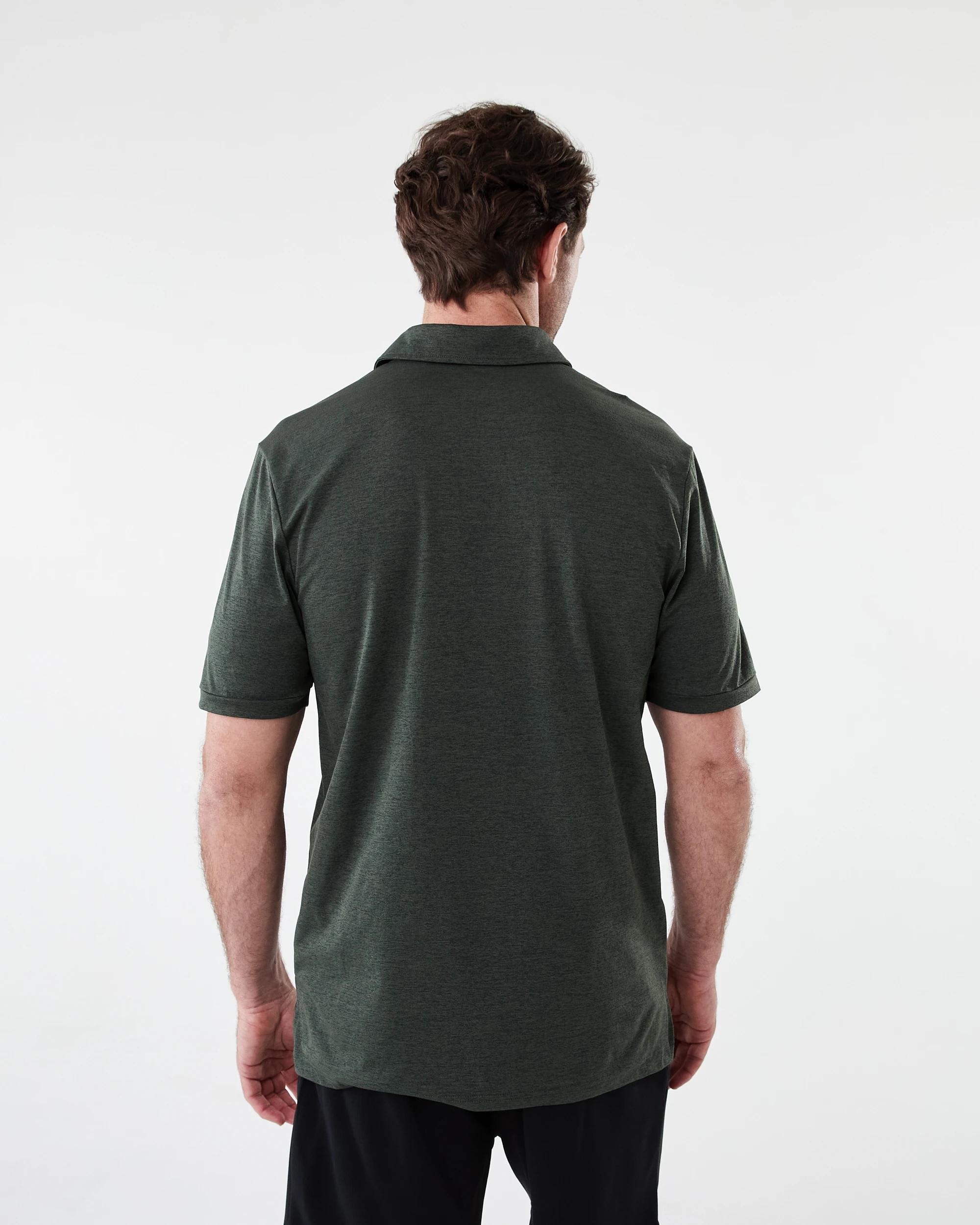 3 Active Mens Regular Training Polo Shirt Deepst Grn, 3 of 6