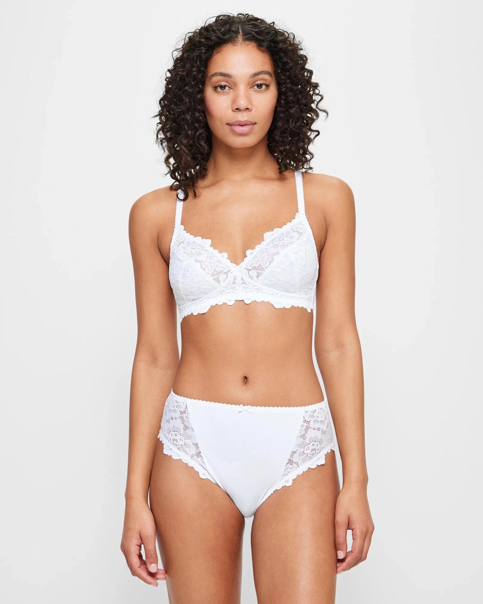 2 Target Woman High Cut Lace Briefs WHITE, 2 of 6