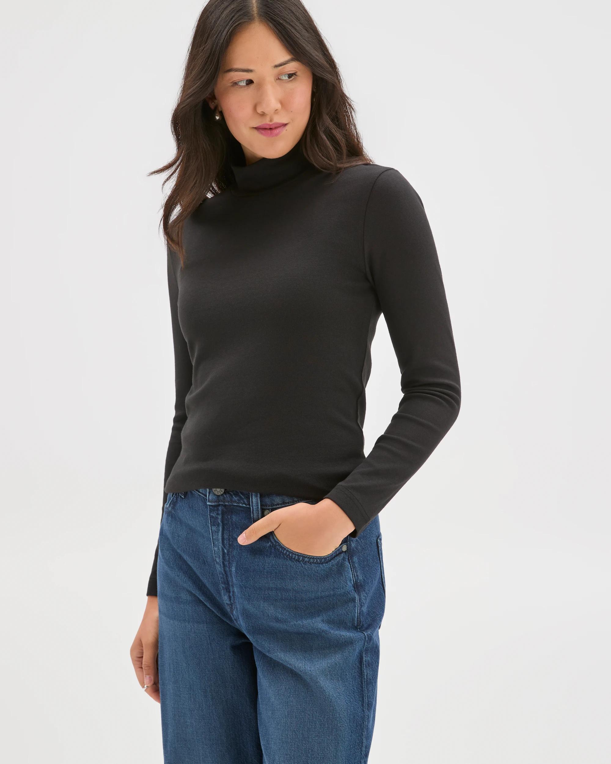 6 Target Woman Soft Touch Long Sleeve Skivvy Top BLACK, 6 of 8