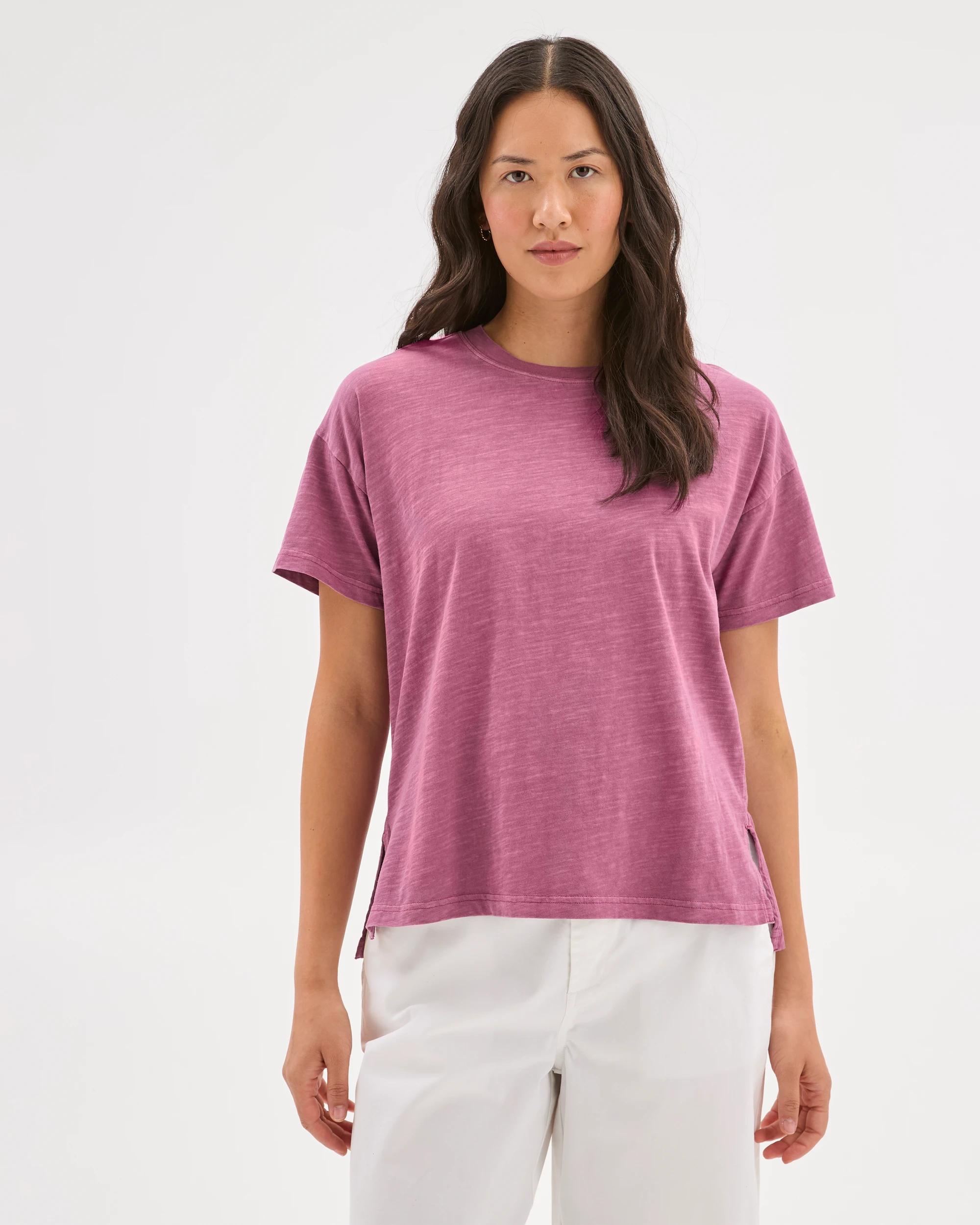 3 Target Australian Cotton Relaxed Slub T-Shirt Damson, 3 of 7