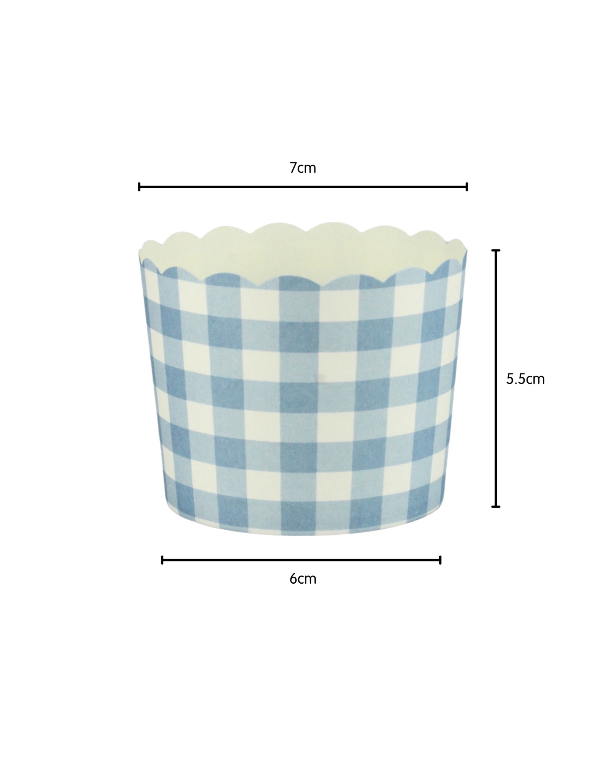 2 Artwrap Blue Gingham & Striped Baking Cups Pack of 12 - Blue, 2 of 4