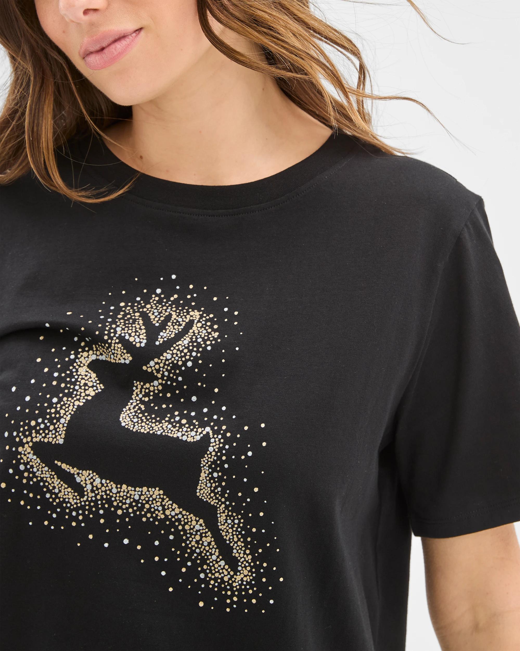 4 Target Australian Cotton Printed Christmas T-shirt BLACK REINDEER, 4 of 5