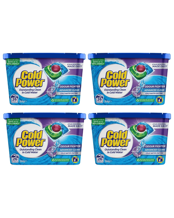COLD POWER PK26 LAUNDRY CAPSULES ADVANCED CLEAN COLD WATERx4