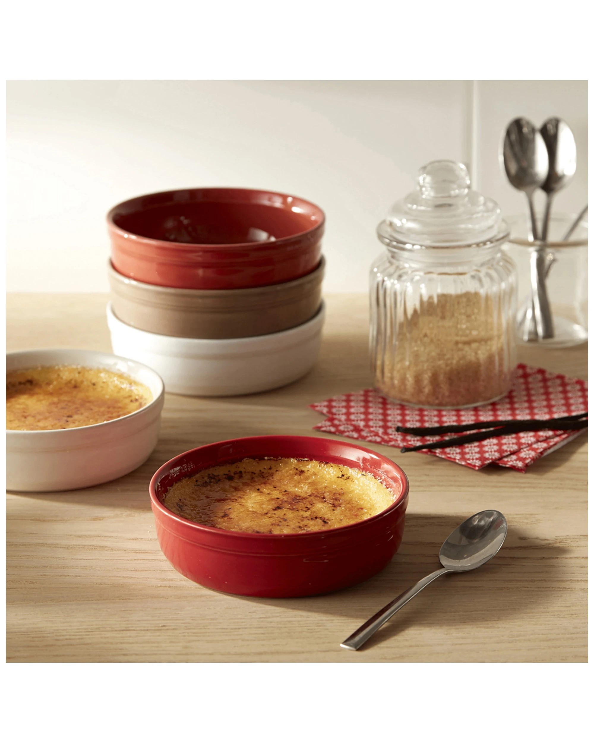 3 2pc Emile Henry 12cm Ceramic Creme Brulees Bowl Set Baking Dessert Dish Clay
 - Natural, 3 of 3