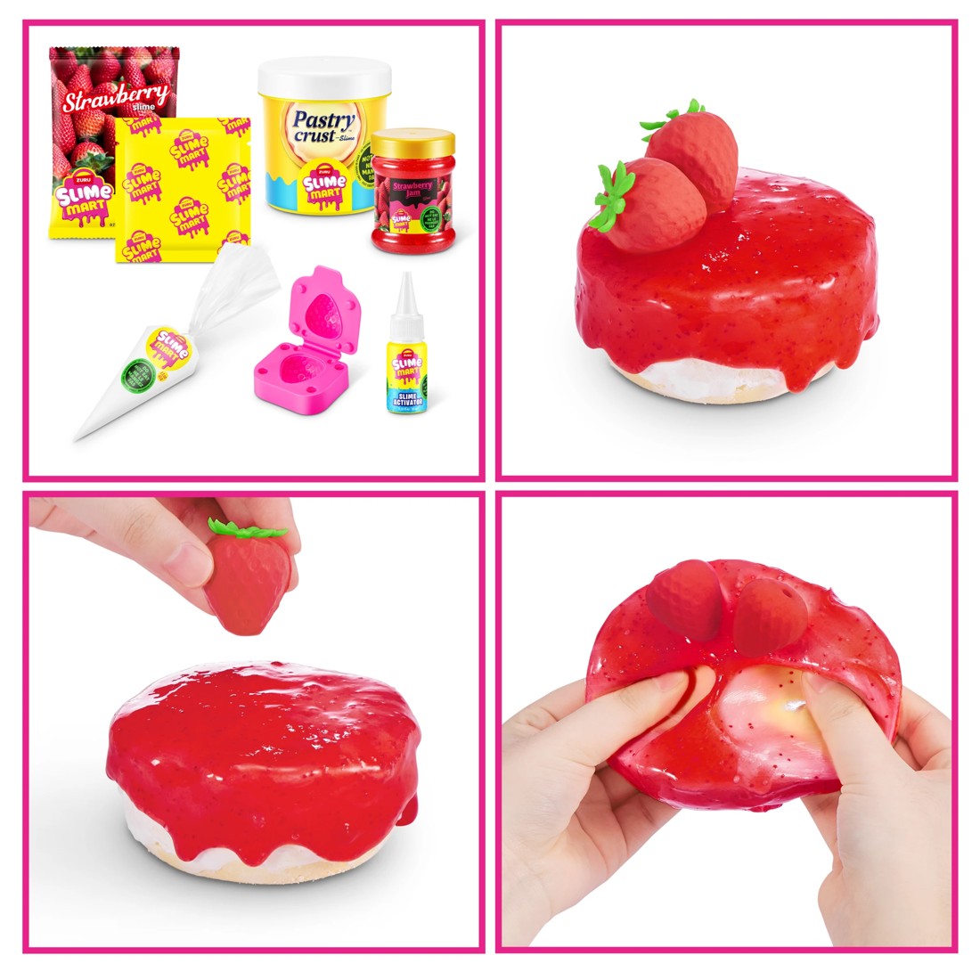 8 12 Piece Zuru Slime Mart Strawberry Cheesecake Playset, 8 of 9