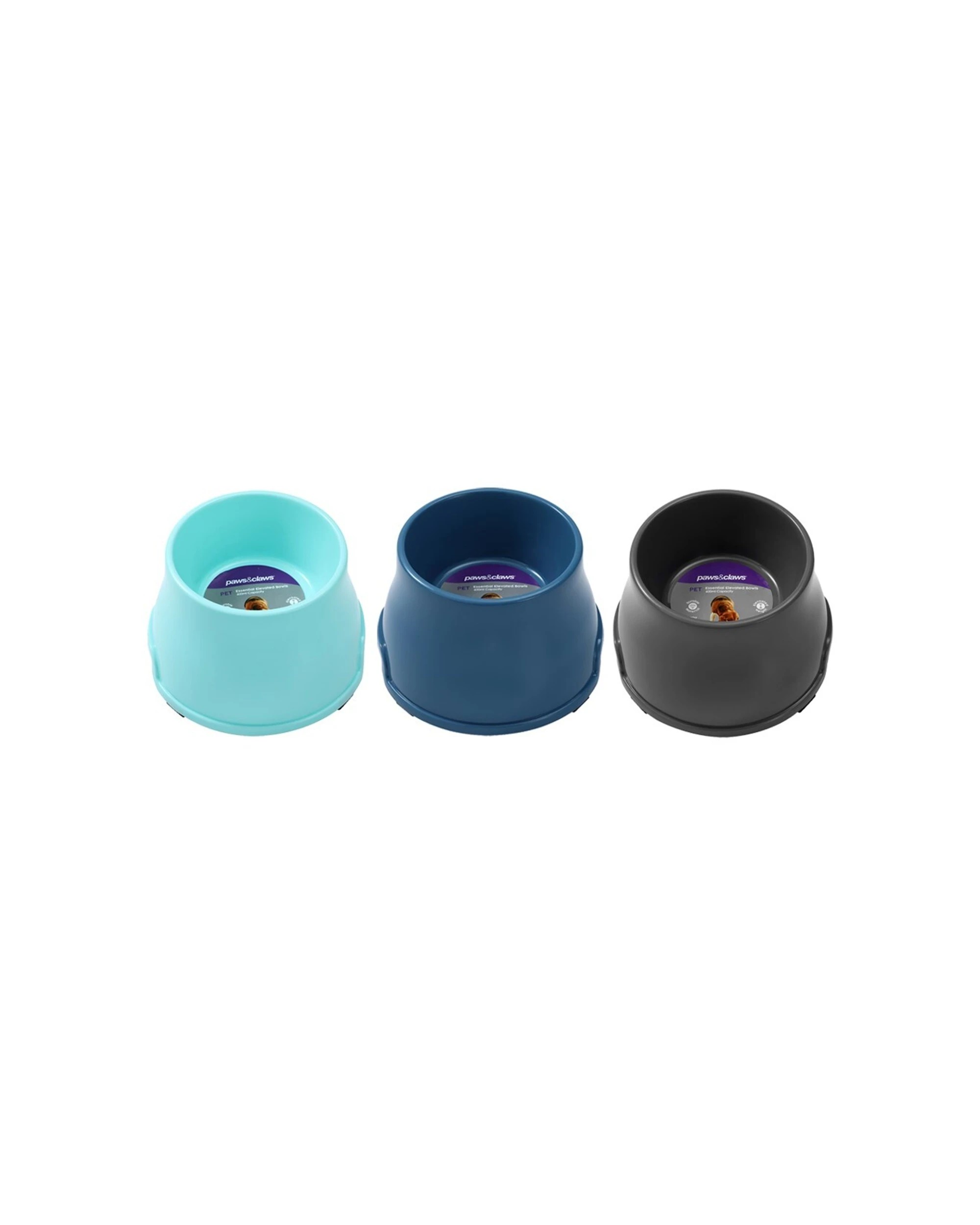 7 Paws And Claws 2pc 600ml Pet Essentials Elevated Bowl Medium 19x12cm - Multi, 7 of 7