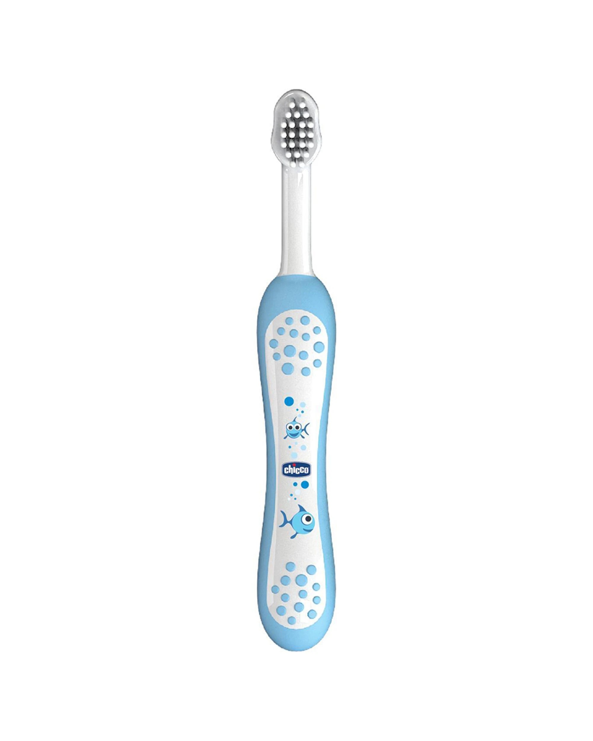 2 Chicco 3pc Nursing Toothbrush Baby/Toddler Oral Care Gentle Hygiene Cleaning - Blue, 2 of 2