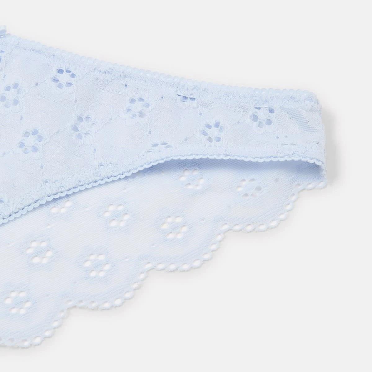 9 Co-ordinated Broderie Cheeky Bikini Briefs HALOGEN BLUE, 9 of 9