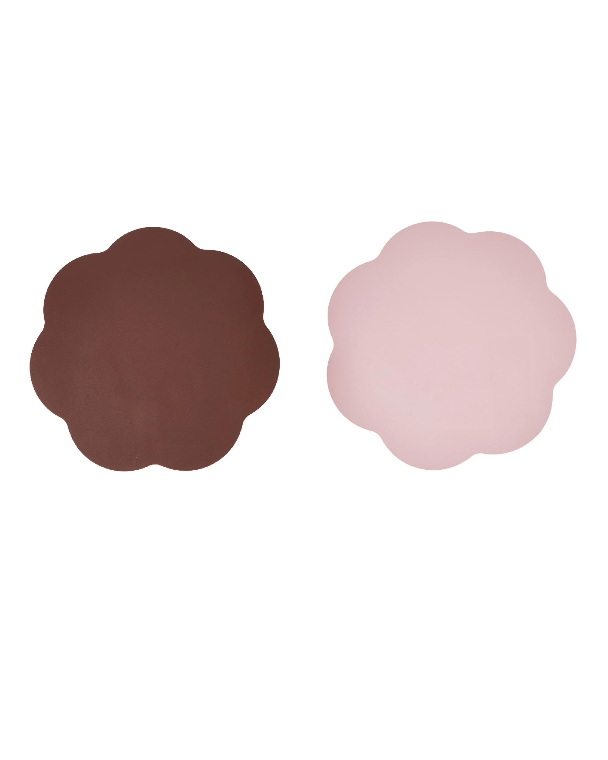 1 Leather Look Wave Reversible Placemat - Chocolate and Pink, 1 of 5