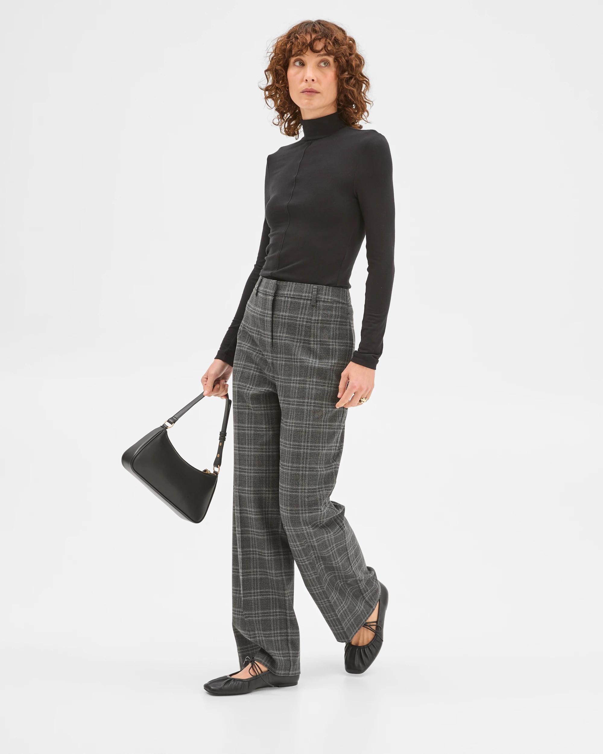 3 Preview Tailored Straight Leg Pants CHARCOAL CHECK, 3 of 7