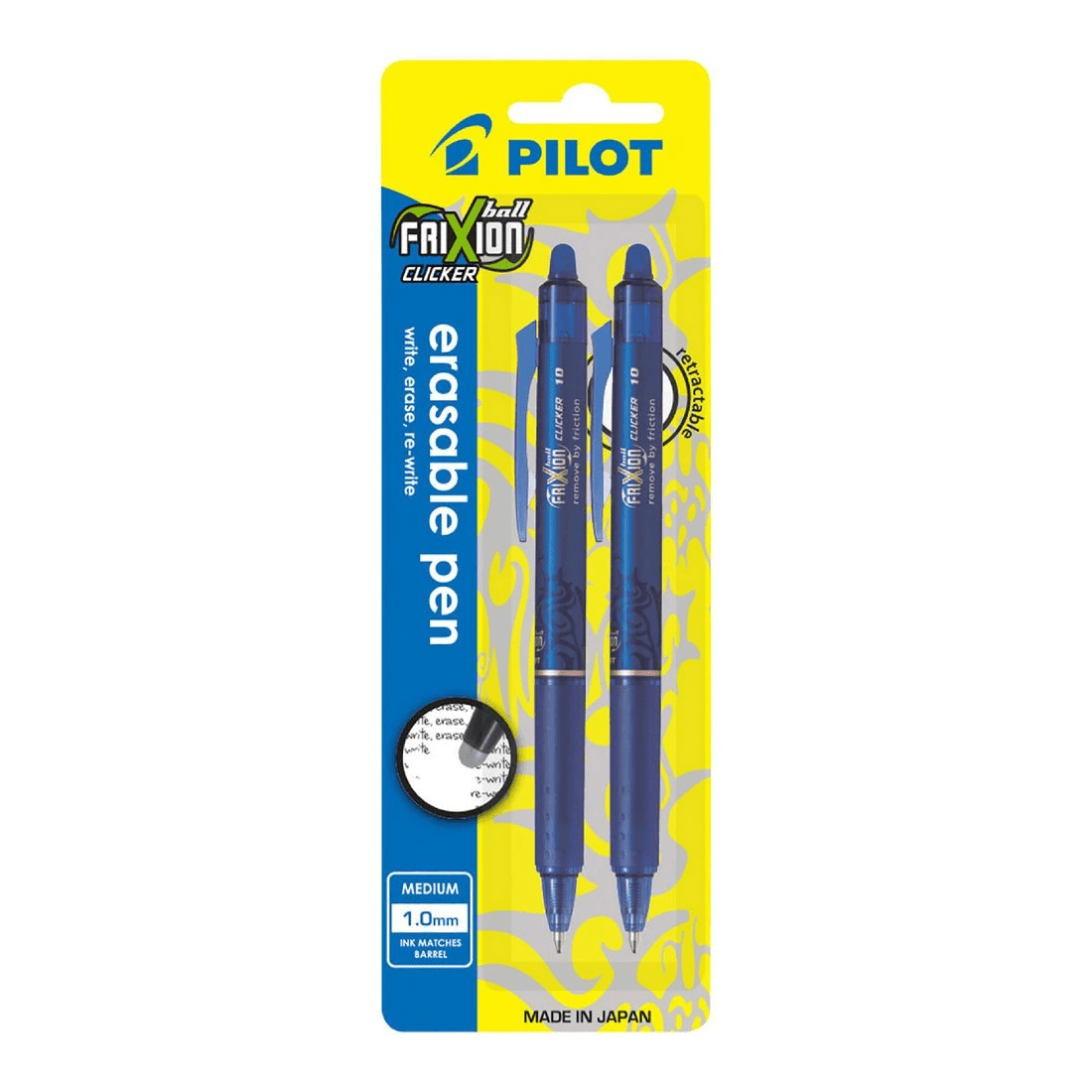 1 PILOT FriXion Clicker Erasable Gel Pen 1mm Blue 2 Pack, 1 of 5