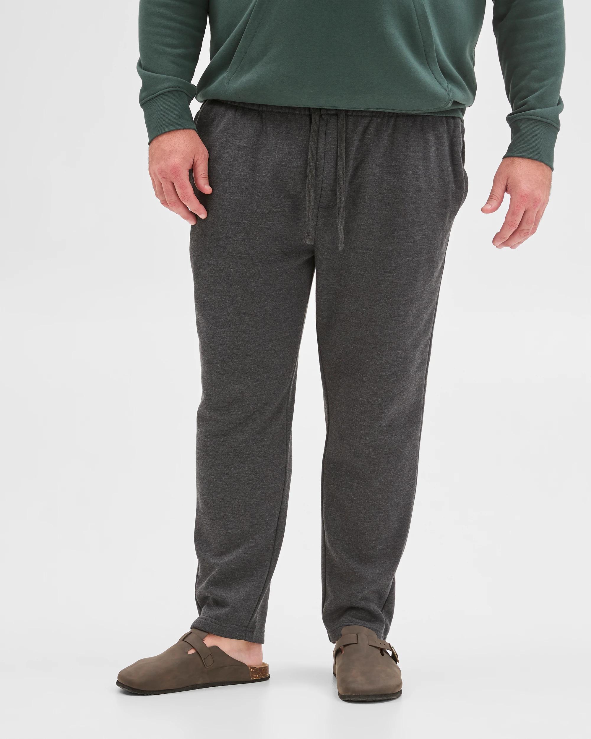 2 Target Man Plus Plus Size Australian Cotton Blend Marle No Cuff Trackpants CHARCOAL, 2 of 5