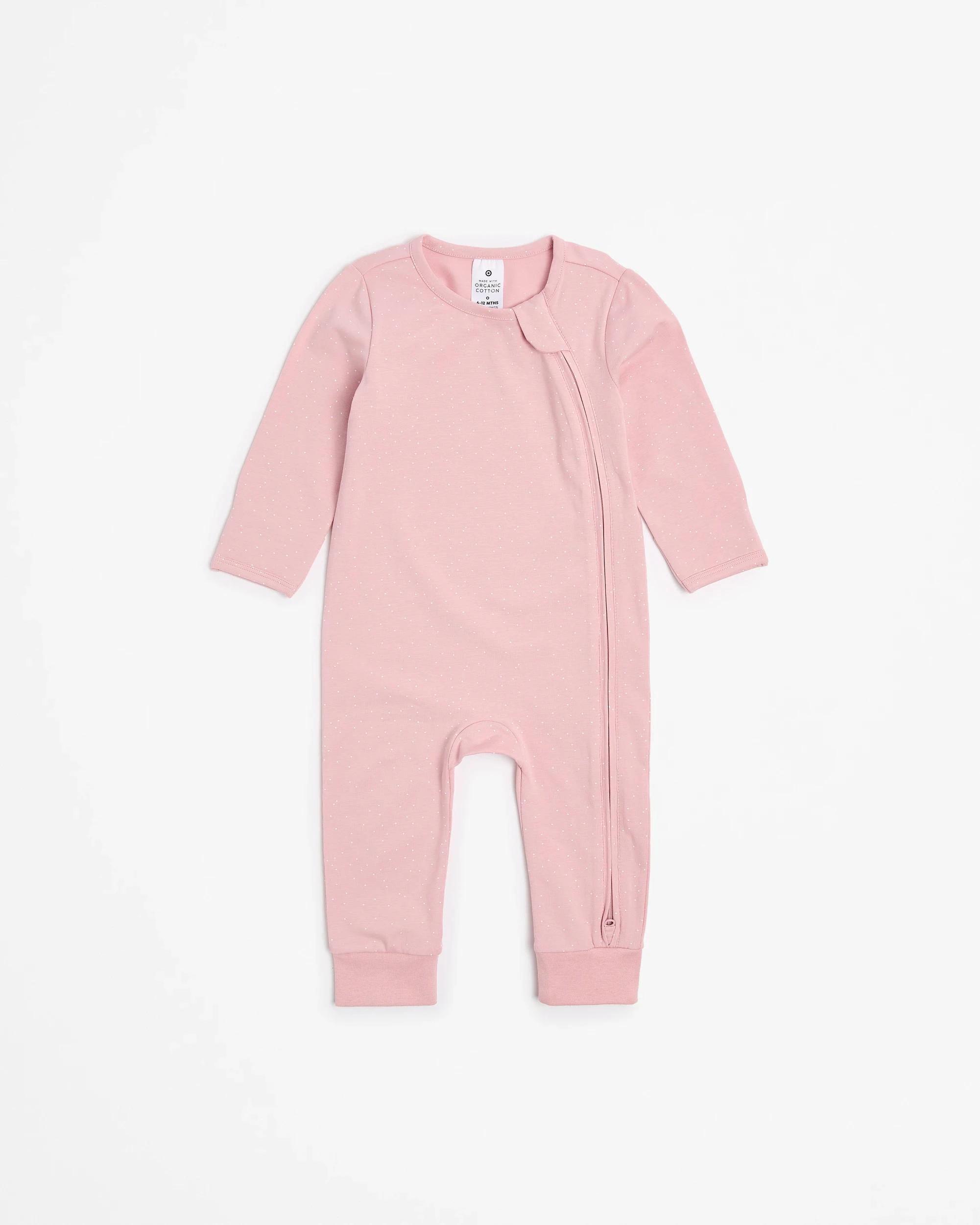 4 Target Baby Baby Organic Cotton Zip Footless Coveralls 3 Pack FLOWER/PINK MARLE/PINK SPOT, 4 of 5