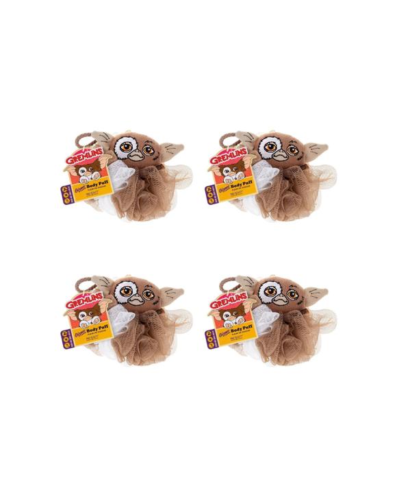 Warner Bros 4PK Gremlins Mogwai Gizmo Shower Loofah Body Cleansing Puff - Brown