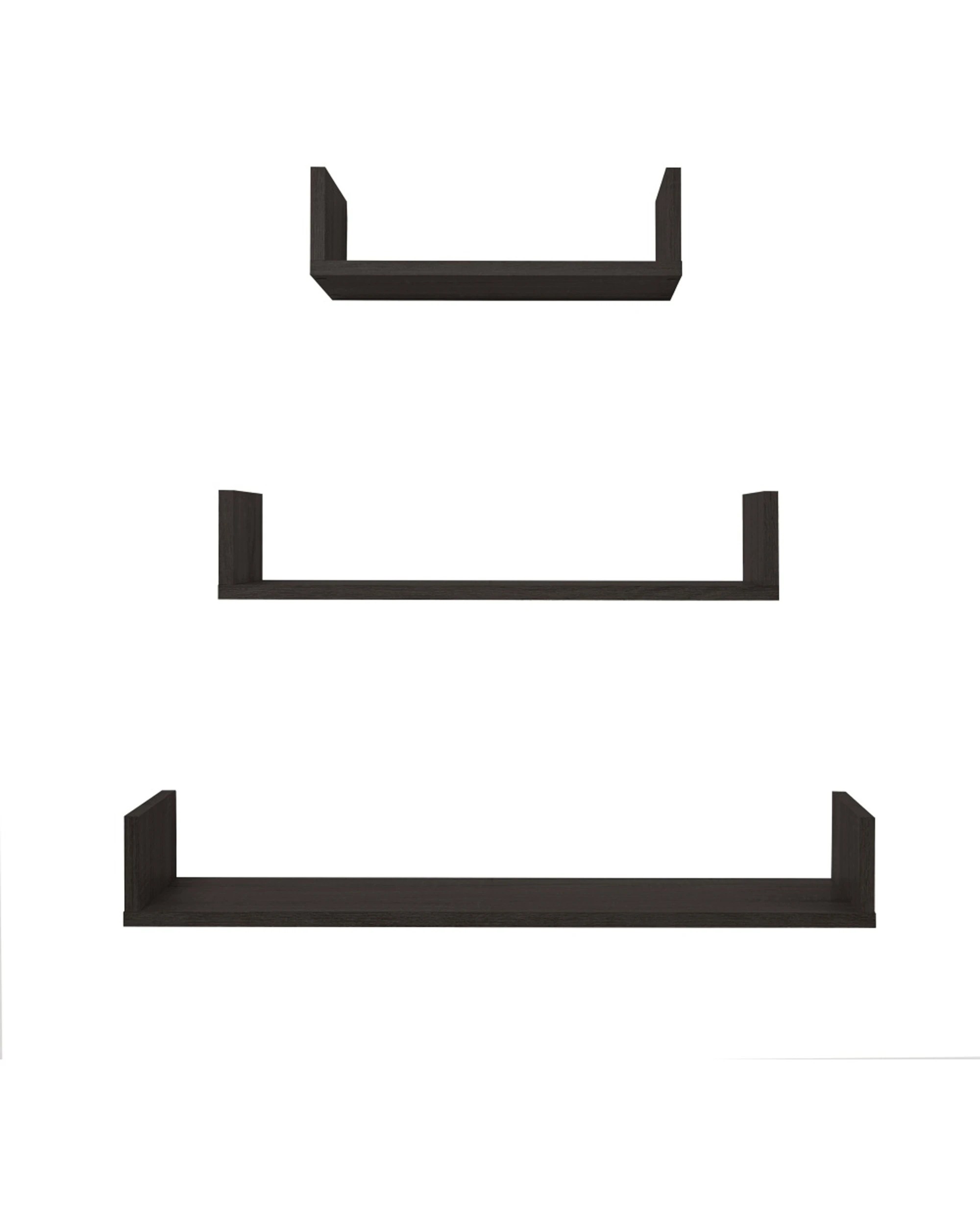 1 European Cabinetry Oslo Three Piece Shelf Set Decorative Display Nordic Ash - Brown, 1 of 3