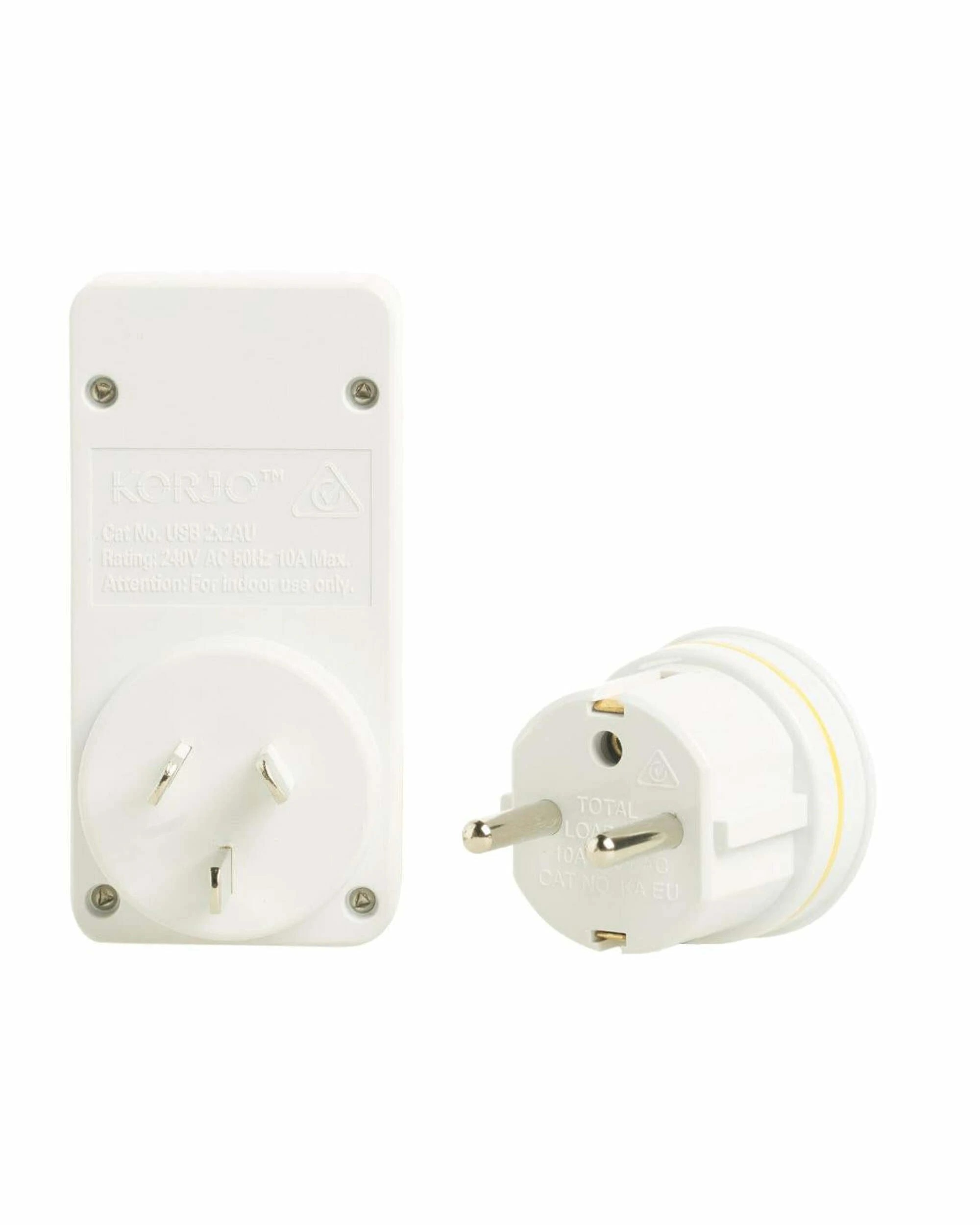 4 Korjo Travel Adaptor Plug with 2 x USB - Aus to Europe - White, 4 of 5