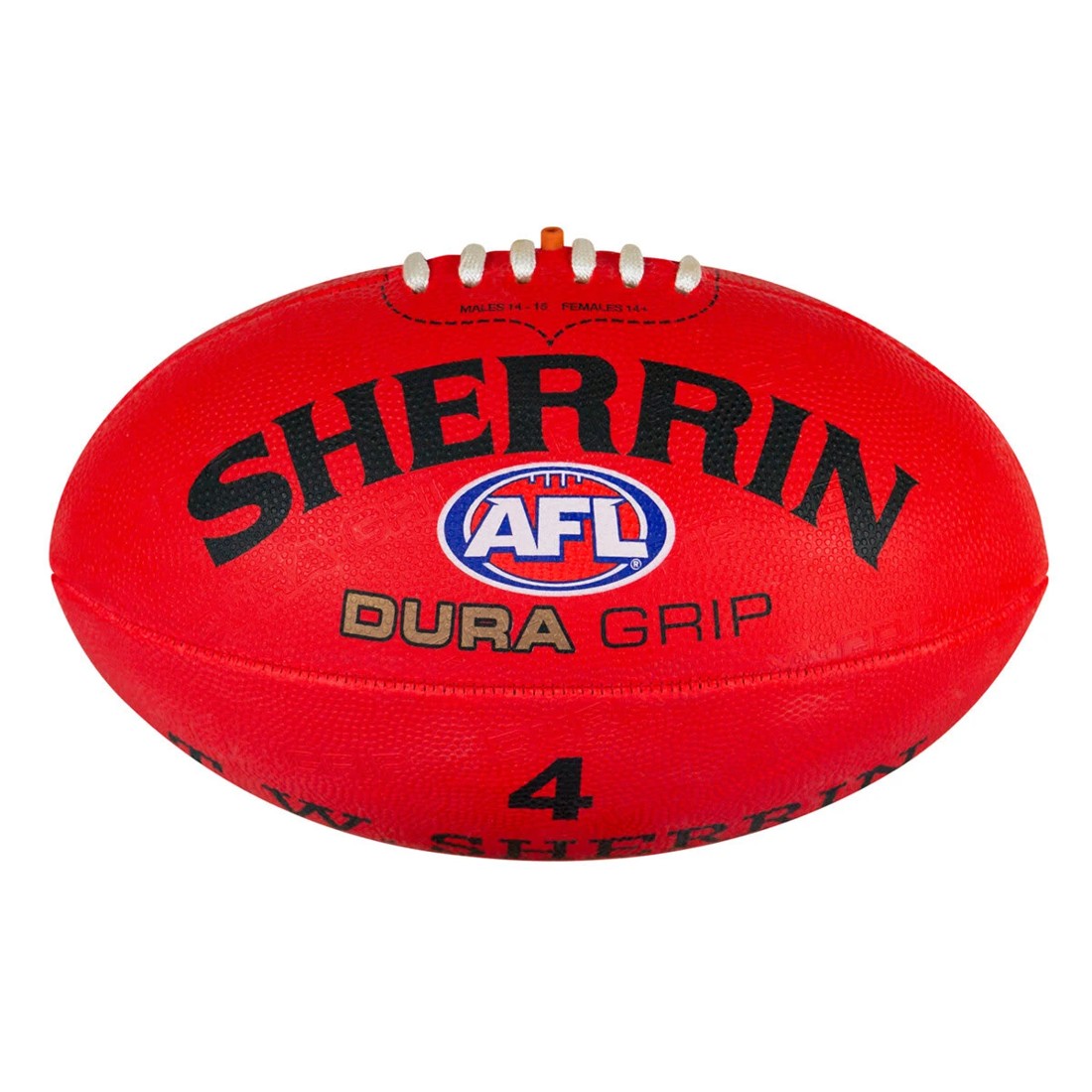 1 Sherrin AFL Dura Grip Football - Size 4, Red, 1 of 1