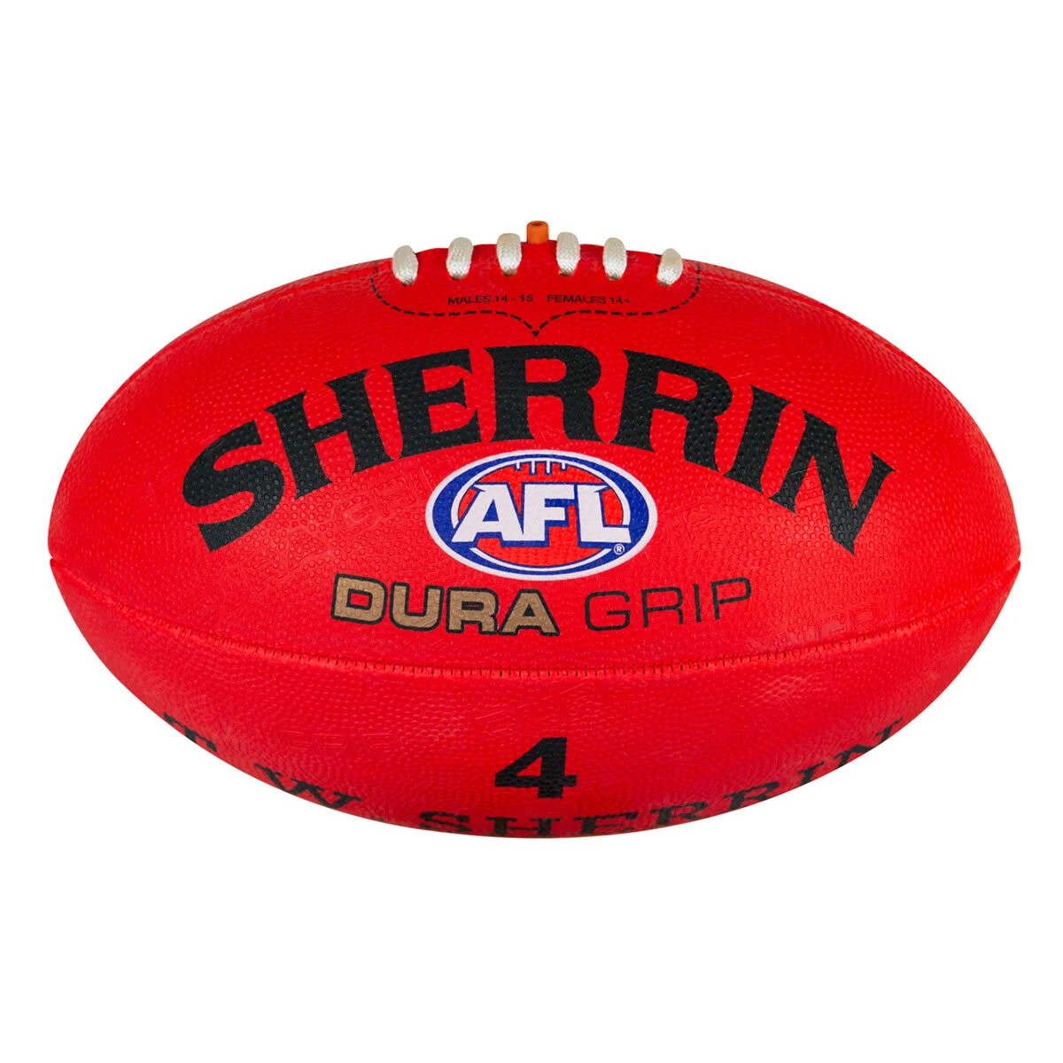 1 Sherrin AFL Dura Grip Football - Size 4, Red