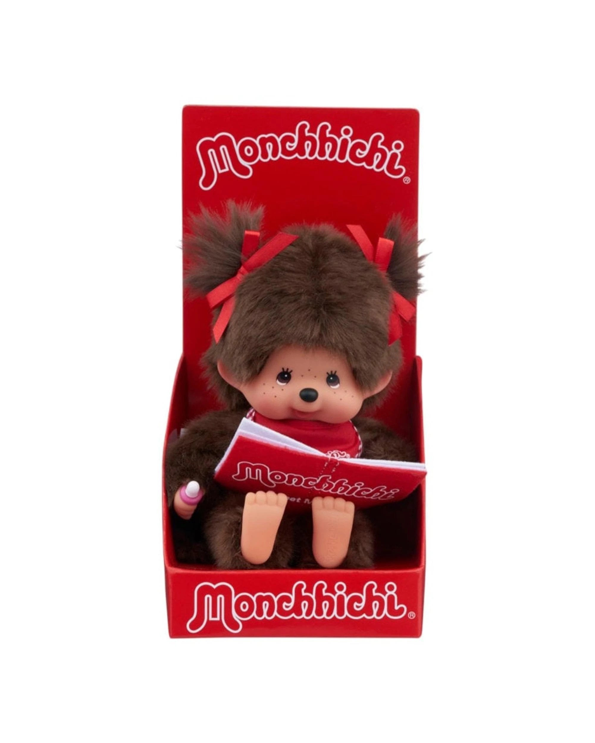 1 Sekiguchi Monchhichi Reading Girl Plush Doll, 1 of 5