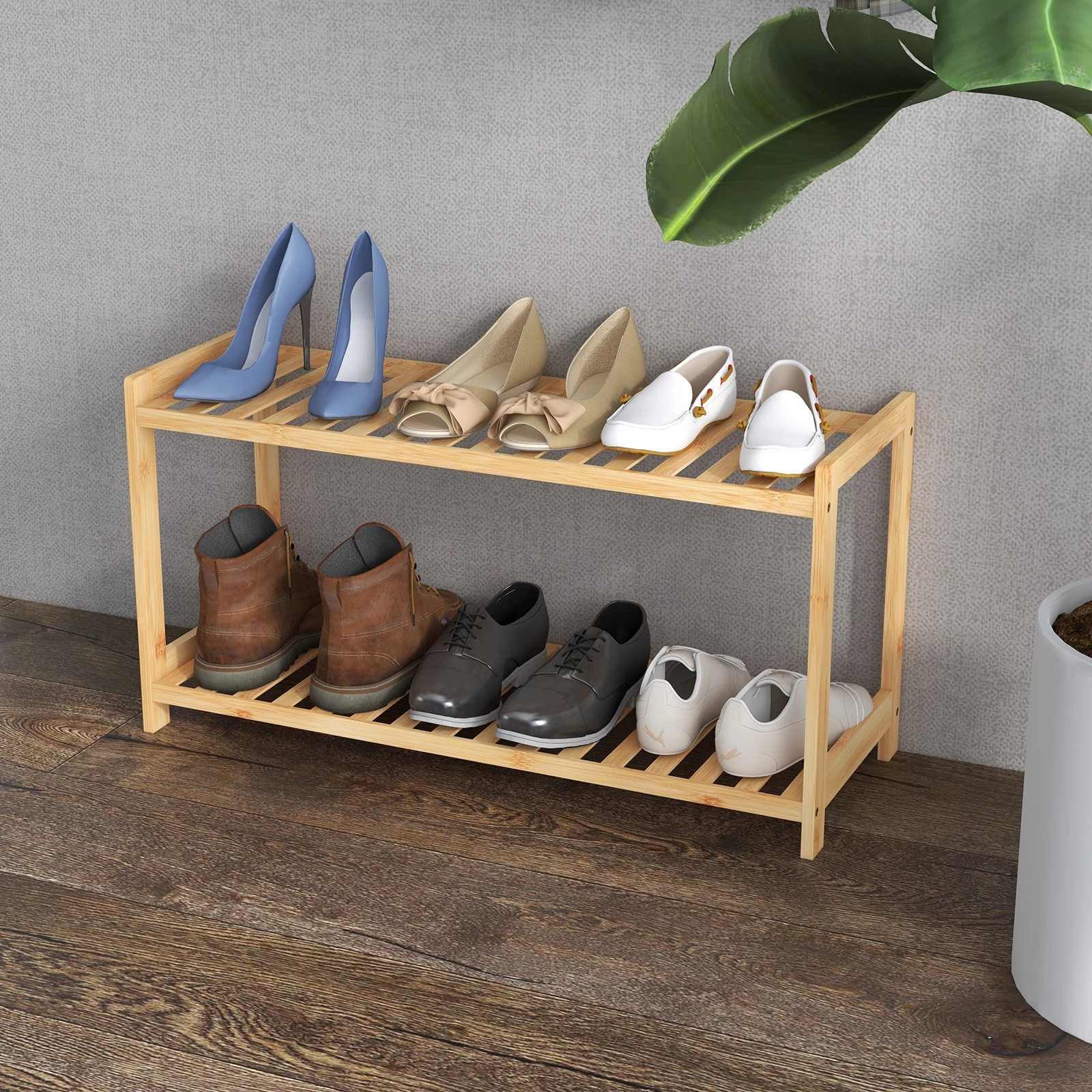 7 Casa Decor 2 Tier Bamboo Shoe Stool - Brown, 7 of 10