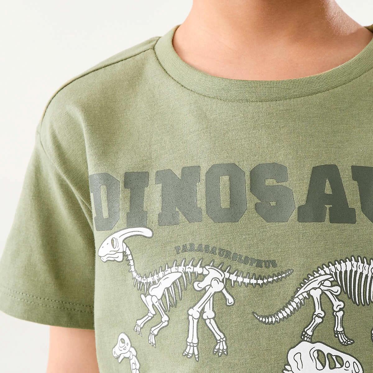 4 Chest Print T-shirt Oil Green, 4 of 9