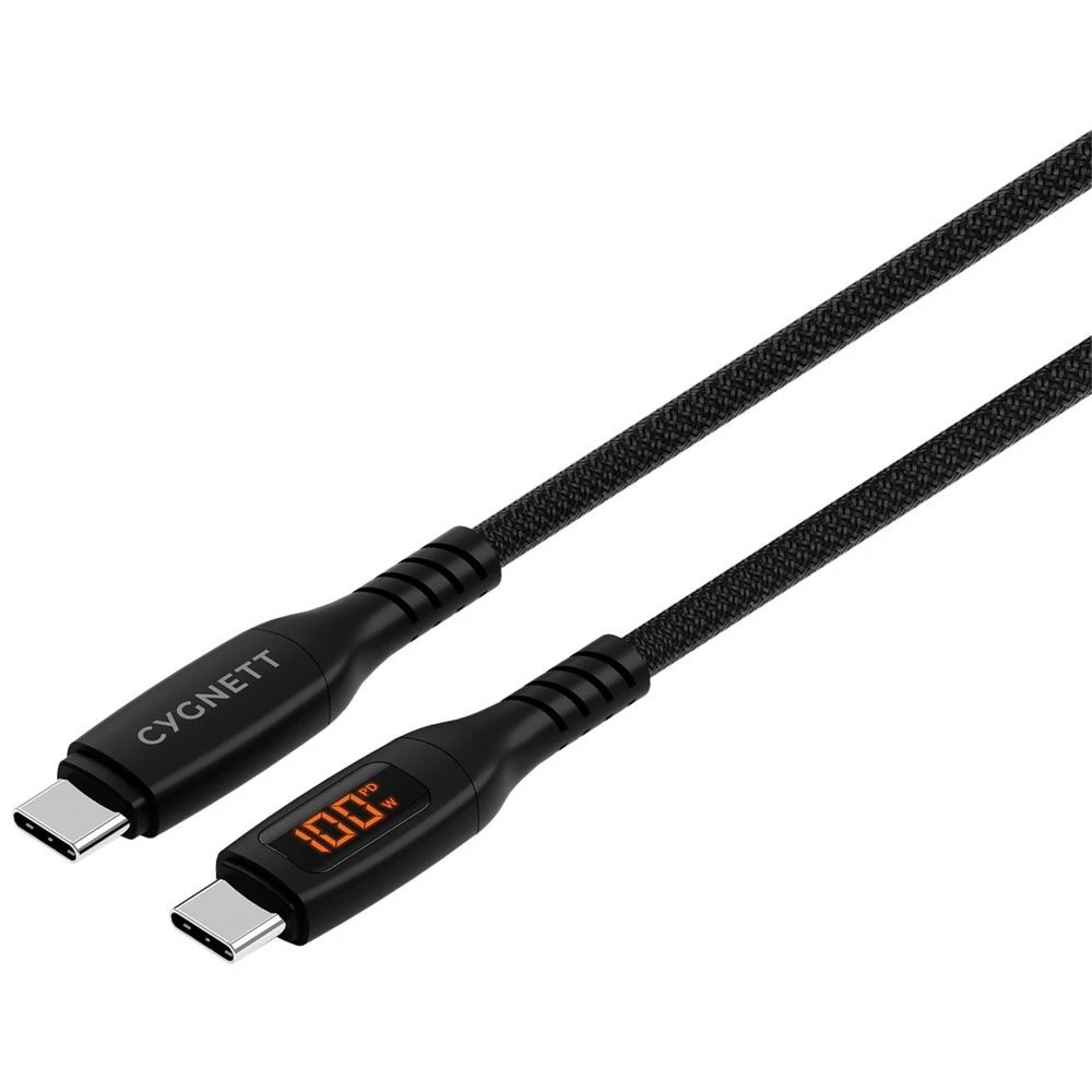 1 Cygnett USB-C Intelli-Cable 2.0 with LED Display 1.0M Black​, 1 of 4