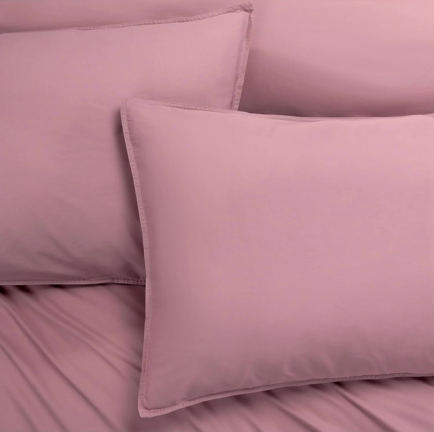 3 Gioia Casa Vintage Washed Cotton Quilt Cover Set Soft Breathable - Queen Bed - Rose, 3 of 6