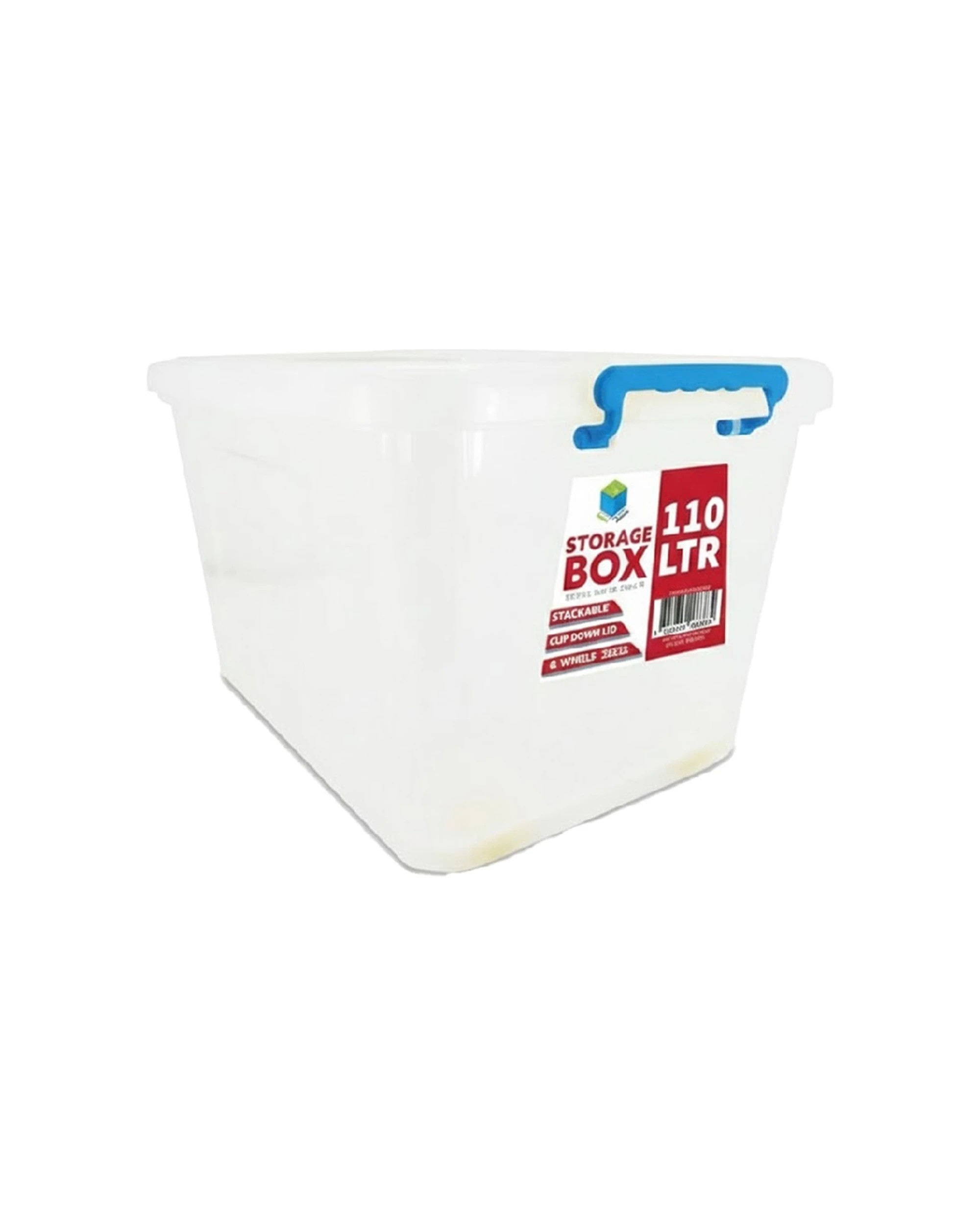 1 Brazco Plastic Storage Container Box With Lid Handles 110L - Multi, 1 of 2