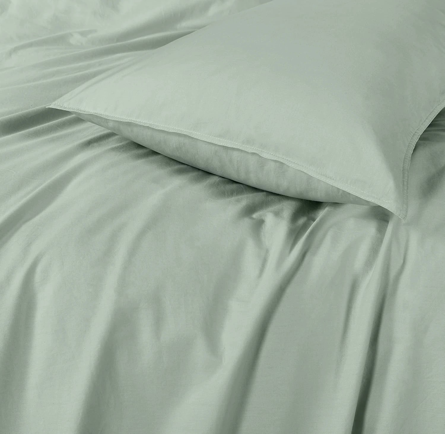 4 Gioia Casa Vintage Washed Cotton Quilt Cover Set Soft Breathable - King Bed - Sage, 4 of 7