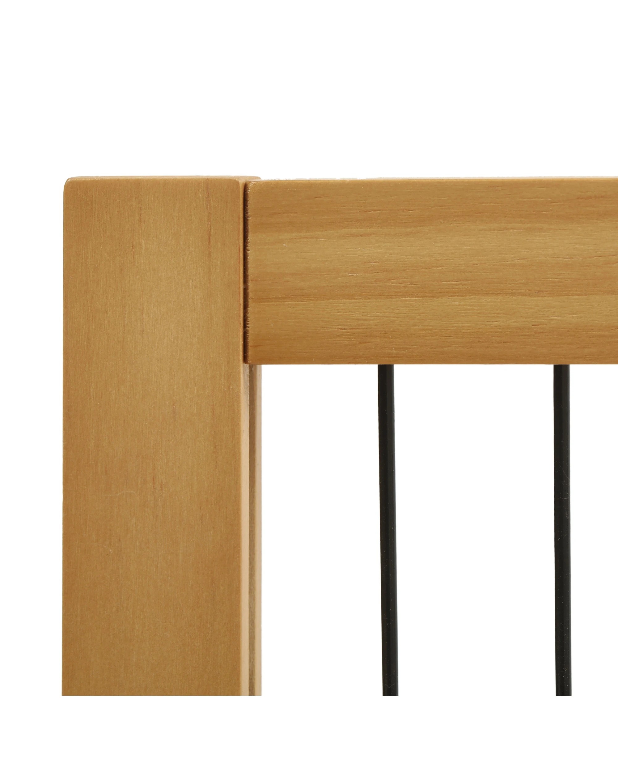 4 Charlie's Nature Freestanding Wood/Metal Pet Gate Natural Pinewood 3 Panel - Natural and Black, 4 of 5