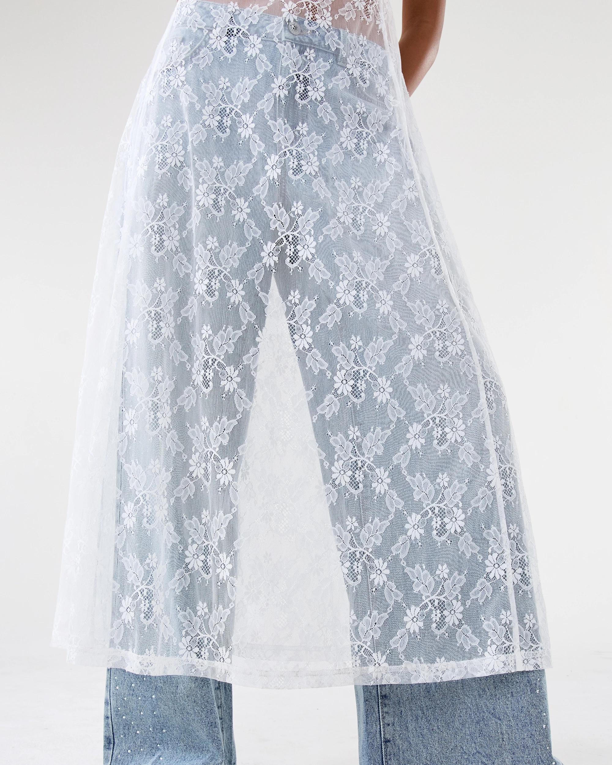 7 Sleeveless Lace Maxi Dress White, 7 of 7