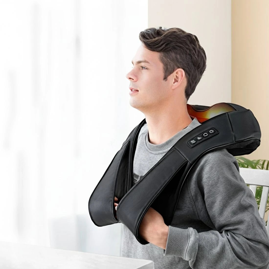 3 Livemor 8 Massage Nodes Neck Massager Heated - Black, 3 of 6